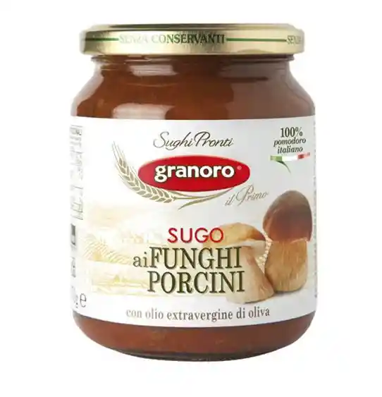 Sugo Ai Funghi Porcini - Salsa 100% Pomodoro De Tomate Y Champiñon 370g