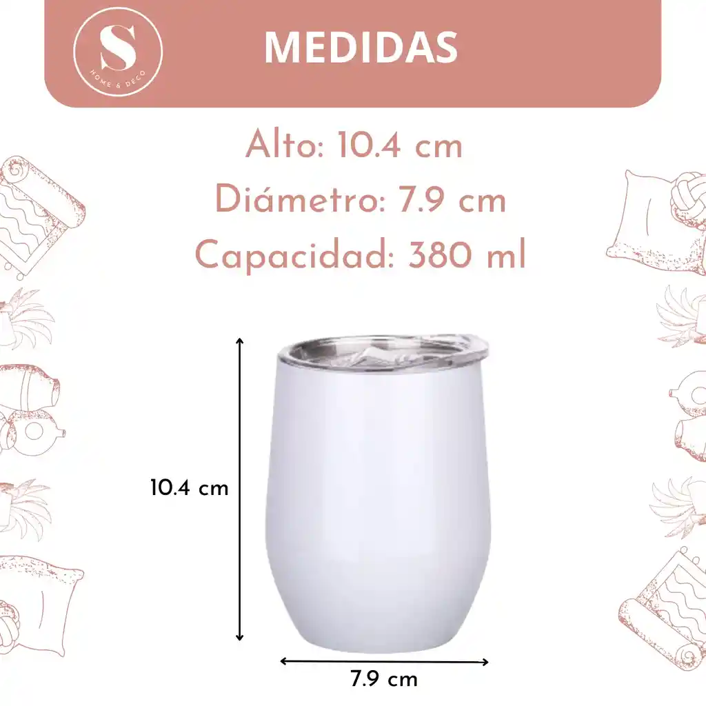 Vaso Térmico 380 Ml Blanco