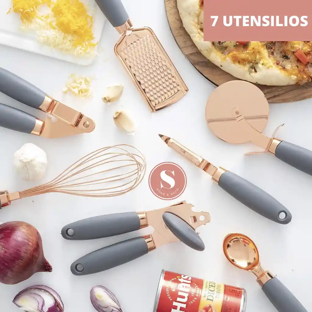 Set De 7 Utensilios Gris