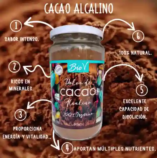 Polvo De Cacao Orgánico 240g - Cacao Alcalino