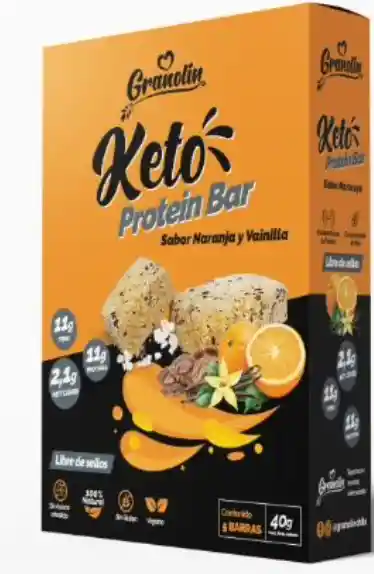 Barra Keto Protein Naranja Vainilla - Caja 05 Unid