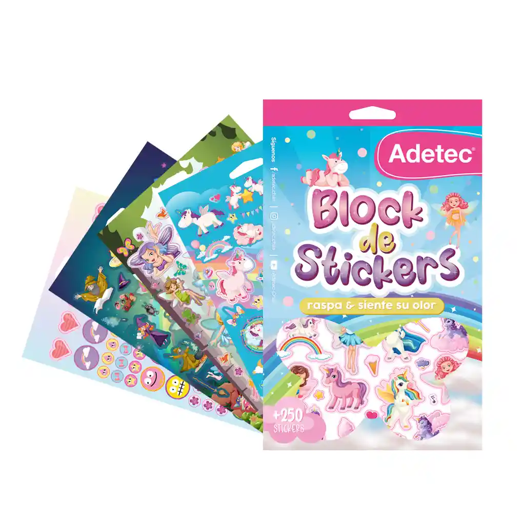 Block De Stickers Con Aroma Unicornio Y Hadas