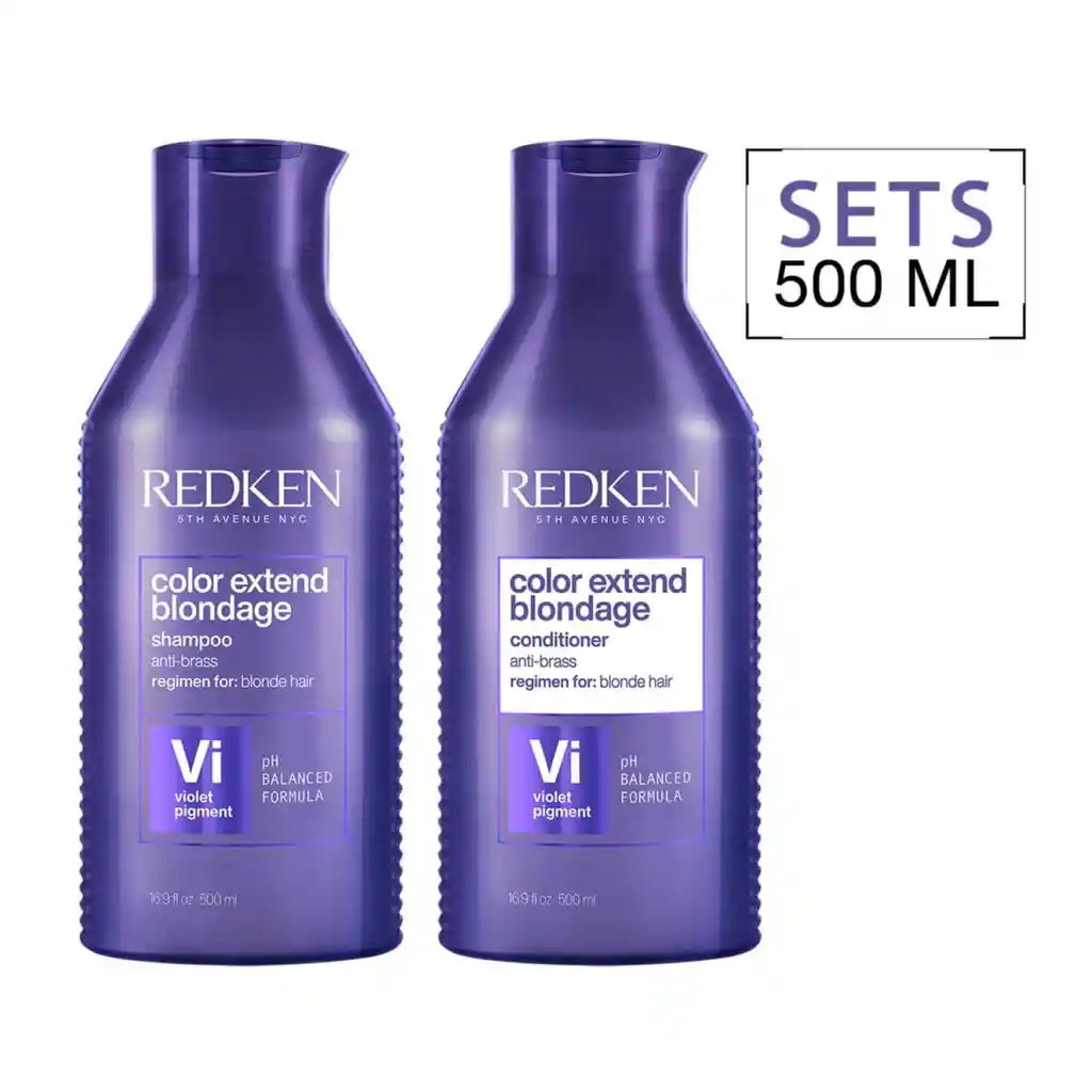 Set Xl Pigmento Violeta Rubios Color Extend Blondage Shampoo + Acondicionador 500 Ml