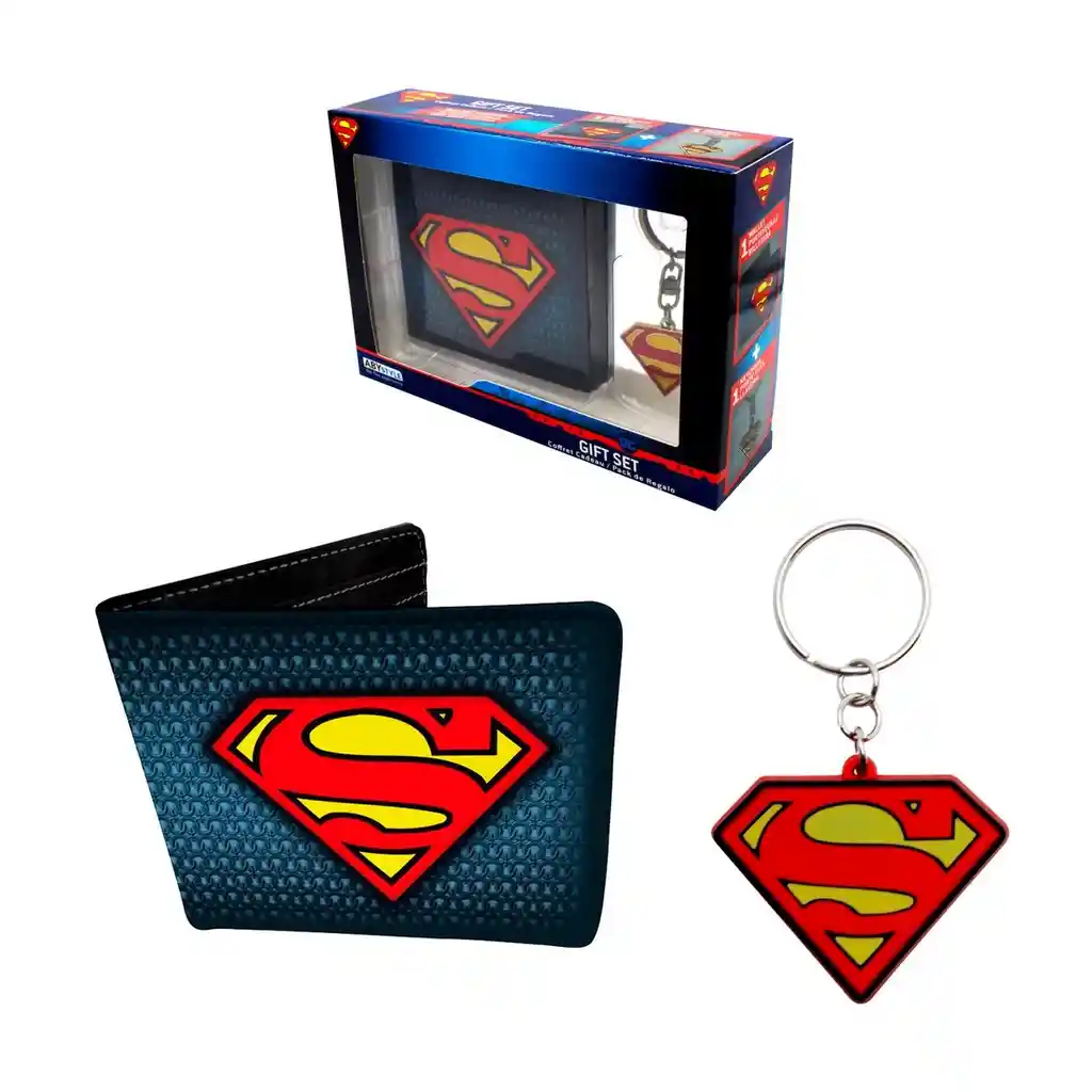 Set Billetera Y Llavero Superman Dc Comics