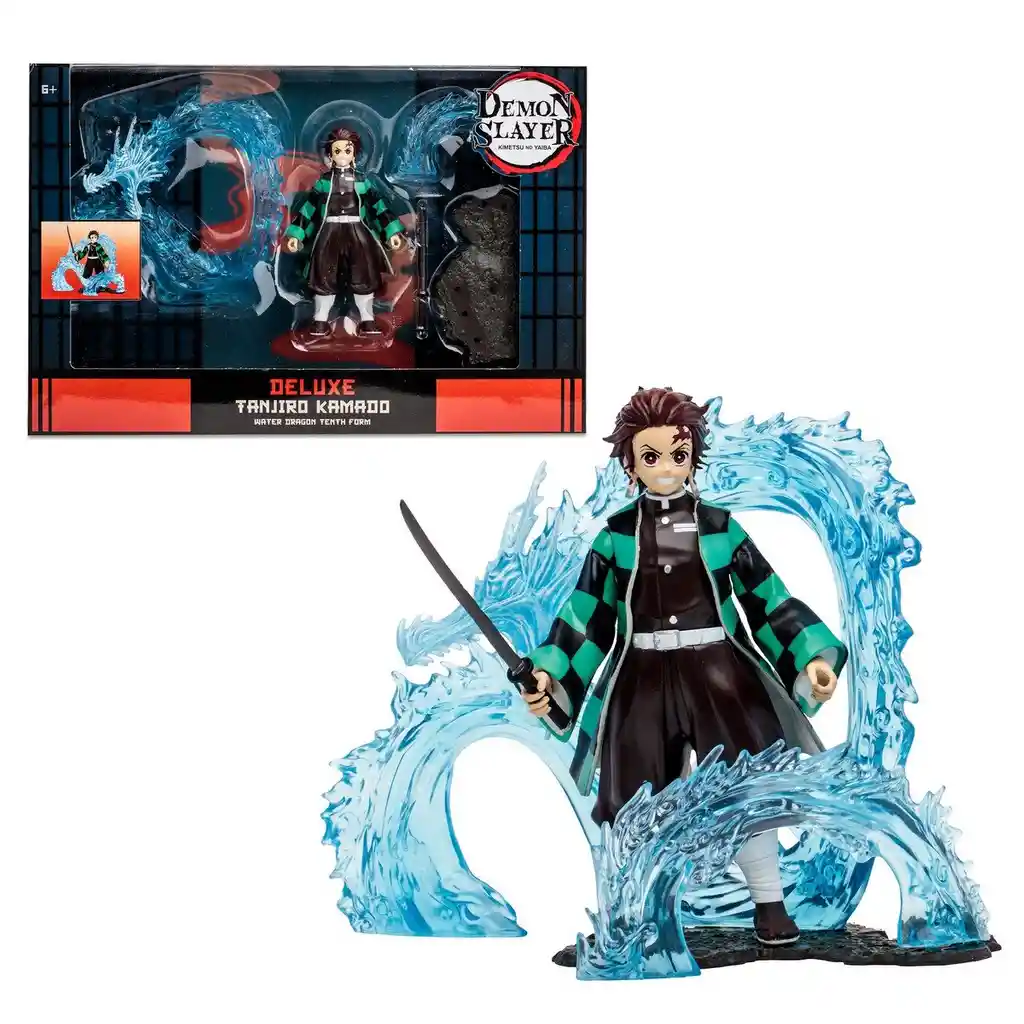 Figura De Lujo Tanjiro Con Dragon De Agua Demon Slayer 13 Cms De Mc Farlane