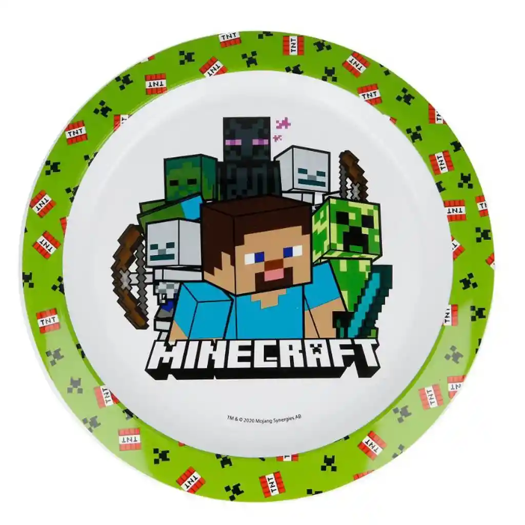 Plato Infantil Apto Microondas Minecraft