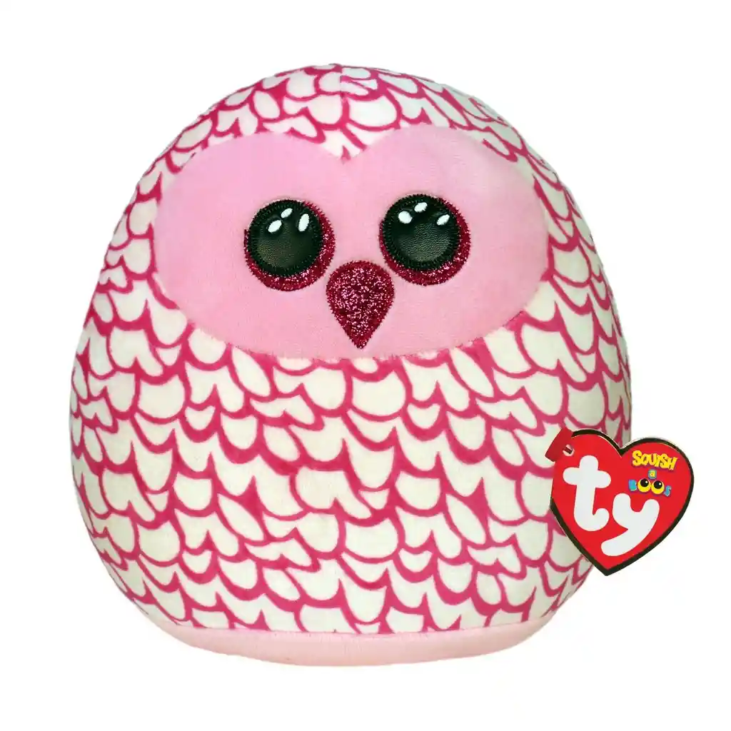 Ty Squish-a-boos Pinky Búho Rosa Large