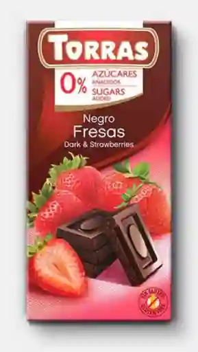 Chocolate 0% Azucar Negro Con Fresas (sin Gluten) Torras 75g