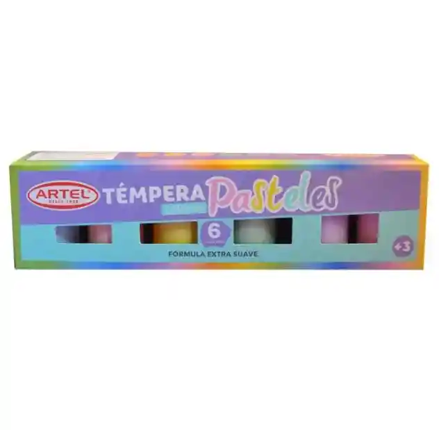 Estuche Tempera Pasteles 6 Colores