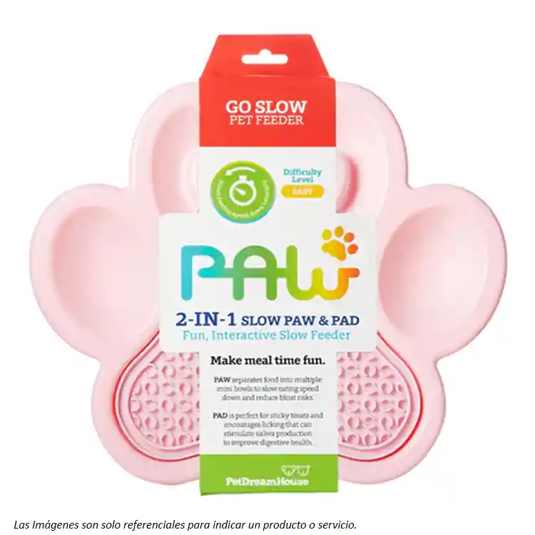 Paw Plato Lento 2 En 1 Baby Rosa - Licking Mat