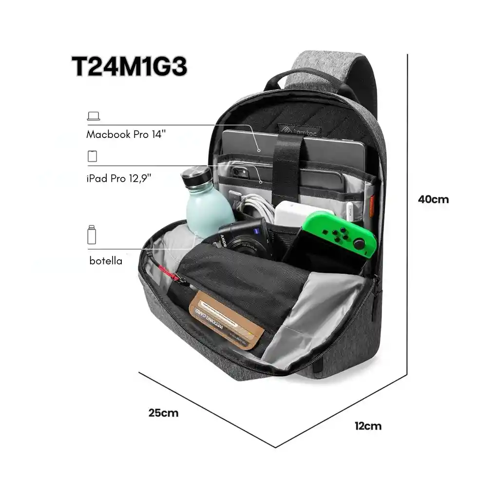 Tomtoc Bolso Sling Navigator-t24 Para Macbook Pro 14" - Gris