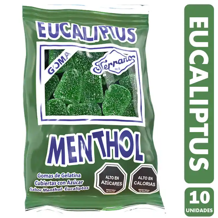 Gomitas Eucaliptus Menthol, De Fruna - Pack De 10 Unidades.