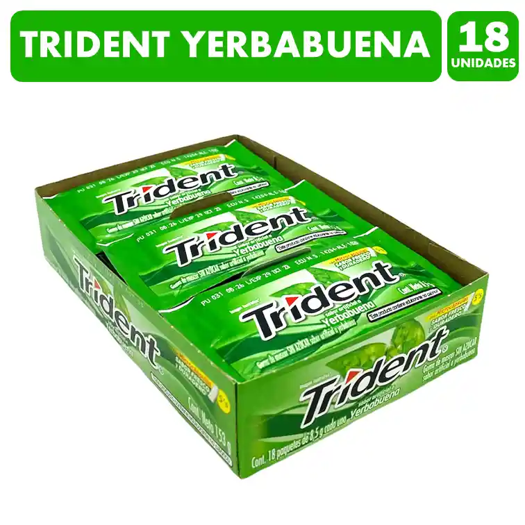 Trident Verde Yerbabuena - Chicles (caja Con 18 Uni)