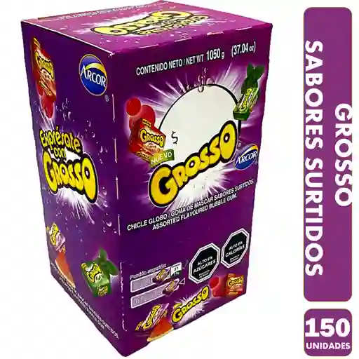 Chicle Grosso Sabores Surtidos(caja Con 150 Gomas De Mascar)
