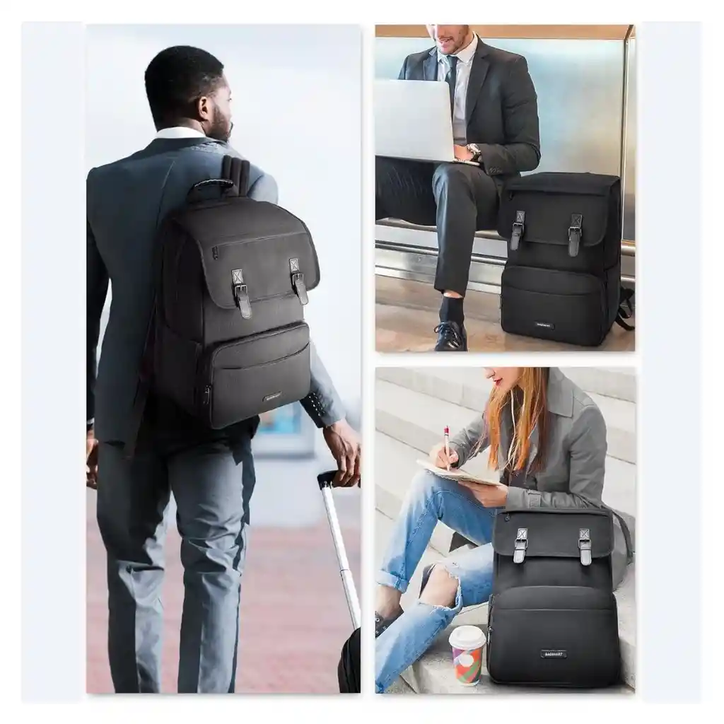 Bagsmart Mochila De Viaje Versátil Para Notebook 17.3" - Negro