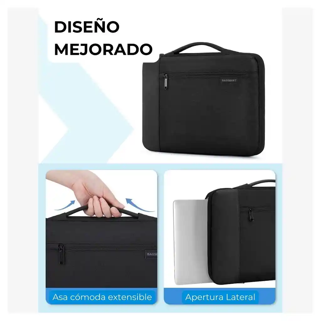 Bagsmart Maletín Hydrogen Para Notebook 13.3" - Negro