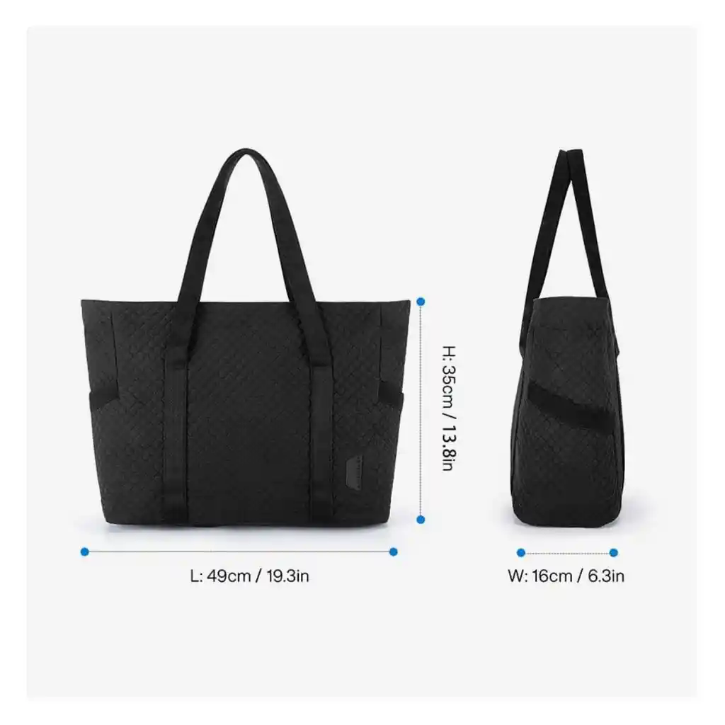 Bagsmart Bolso Tote Extra Grande Bonchemin 15.6" - Negro Tejido