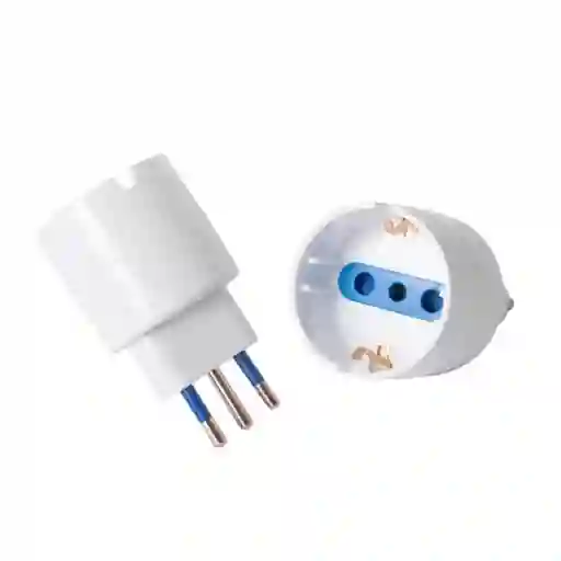 Adaptador Schuko Blanco Con Proteccion 10a