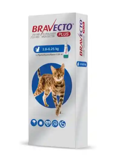 Bravecto Plus Para Gatos 2.8 A 6.25 Kg