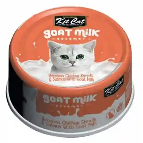 Kit Cat - Goat Milk Gourmet - Pollo Deshuesado Y Salmon Con Leche De Cabra 70g (gato)