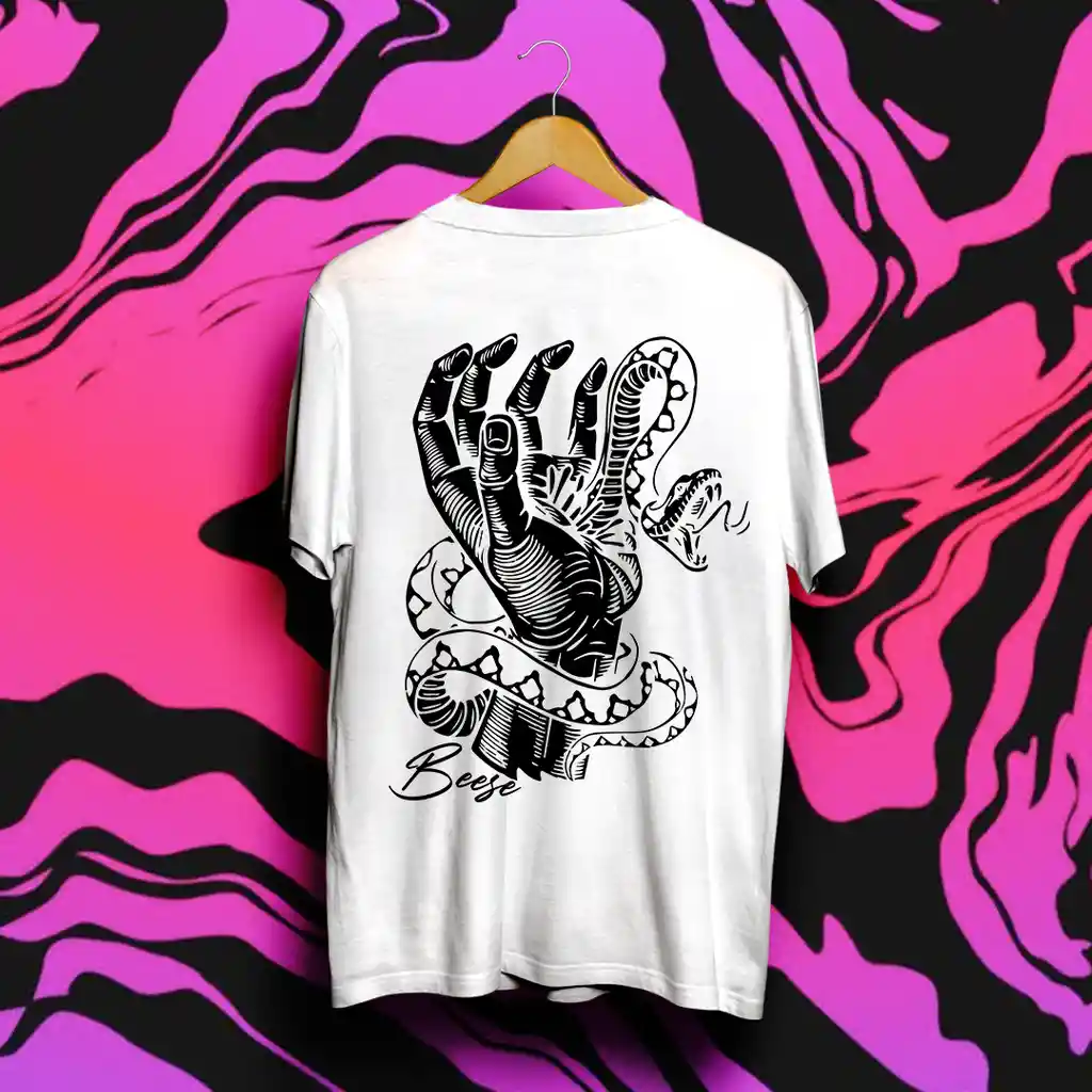 Polera Modelo Tattoo Blanca Talla M