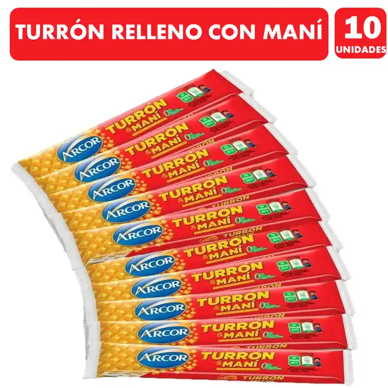 Turron Mani Marca Arcor (malla De 10 Unidades)