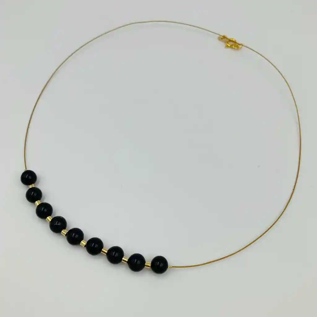 Collar Piedras Obsidiana