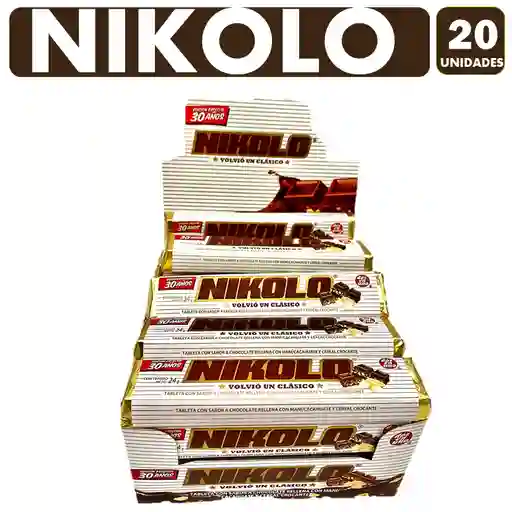 Nikolo - Barras De Chocolate Con Maní De Arcor(caja Con 20u)