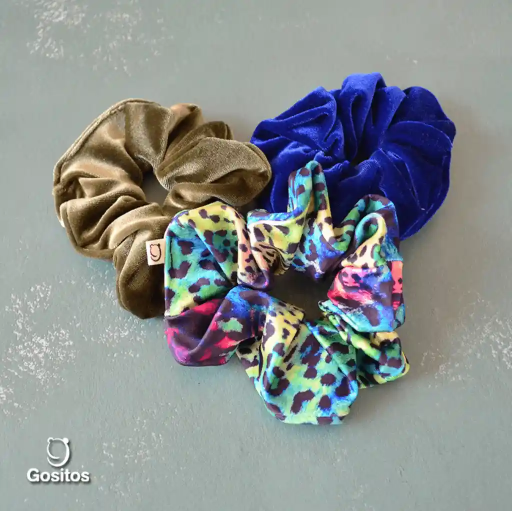 Tripack Scrunchies Print Verde