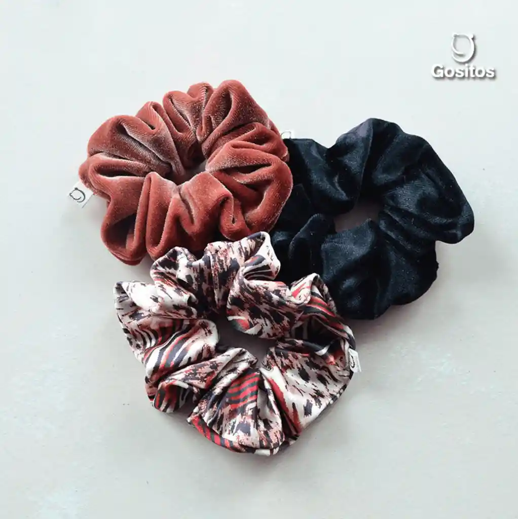 Tripack Scrunchies Print Café