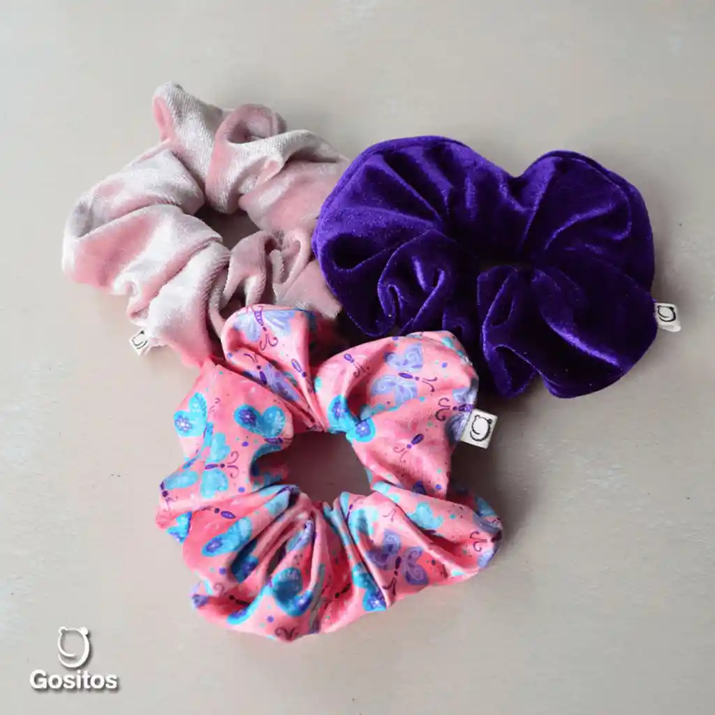 Tripack Scrunchies Mariposas