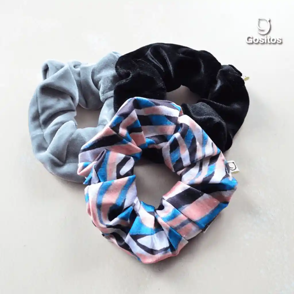 Tripack Scrunchies Gris