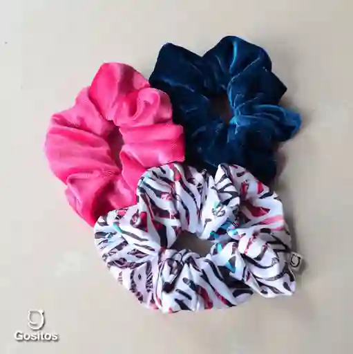 Tripack Scrunchies Cebra Colores