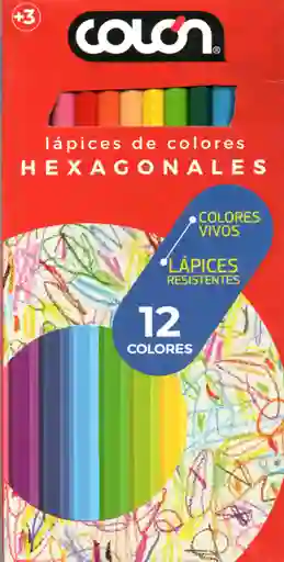 Lapices De Colores Hexagonales 12 Unidades