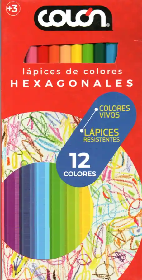 Lapices De Colores Hexagonales 12 Unidades