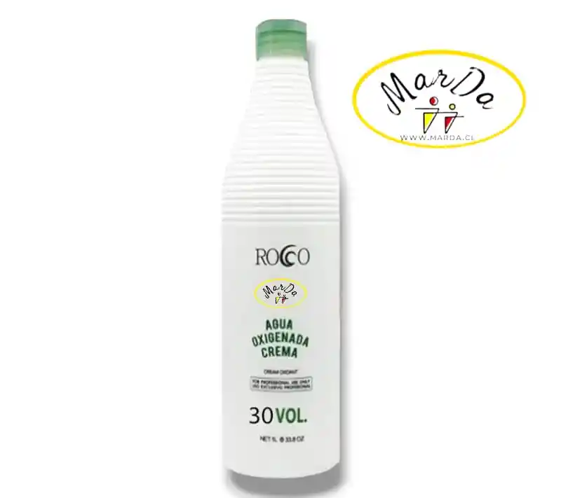 Agua Oxigenada Rocco De 30 Volumen 1 Litro Oxidante En Crema