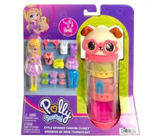 Mattel Polly Pocket Armario De Moda Giratorio ¡perro!