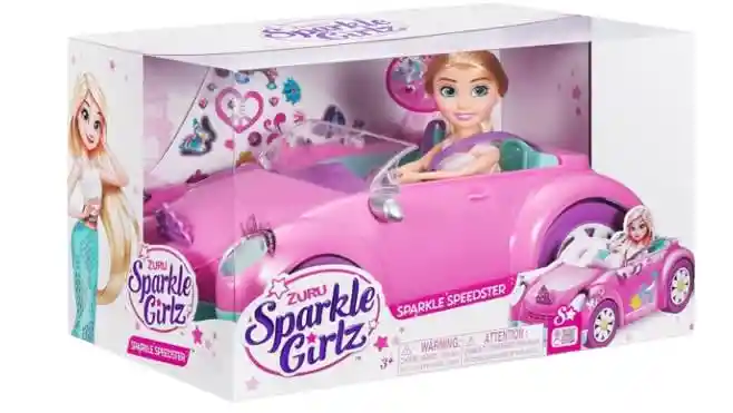 Zuru Sparkle Girlz Speedster Auto Convertible Rosado C/muñeca