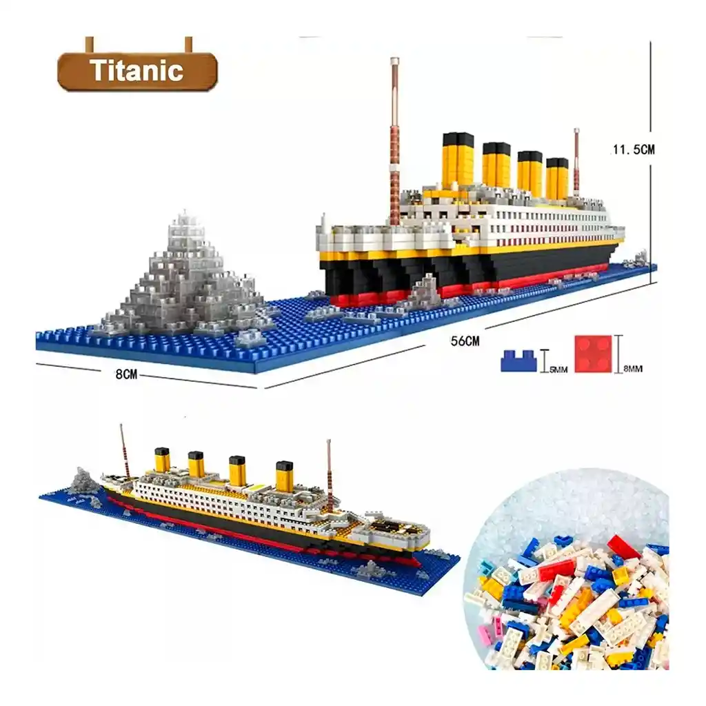 Set De Construcción Rms Titanic Modelo 3d 1860 Piezas