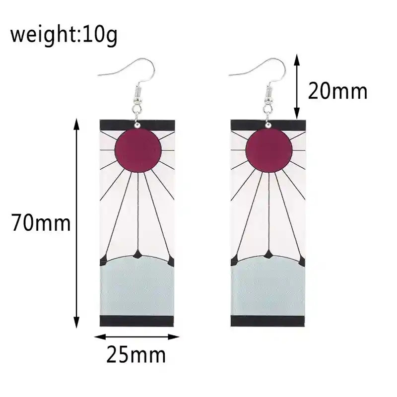 Pendientes Hanafuda Kitmetsu No Yaiba Tanjiro Aretes Largos