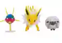 Jazwares Pokemon Battle Set Figuras 3ú. 5 A 8cm Carvanha+ Jolteon+ Wooloo