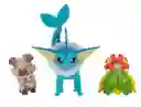 Jazwares Pokemon Battle Set Figuras 3ú. 5 A 8cm Vaporeon+ Rockruff+ Bellossom