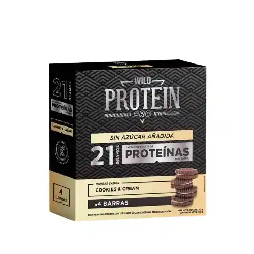 4 Barras Cookies Cream Wild Protein 240g