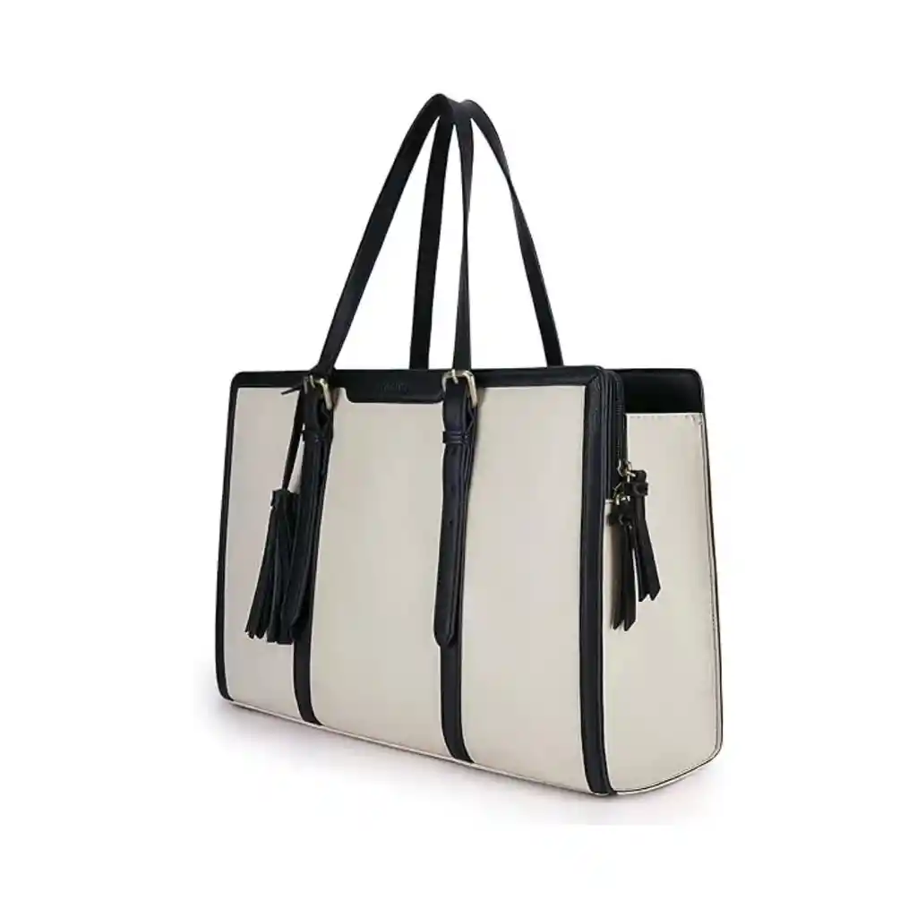 Ecosusi Bolsa Oficina Para Notebook 15.6'' Gran Capacidad - Beige Y Negro