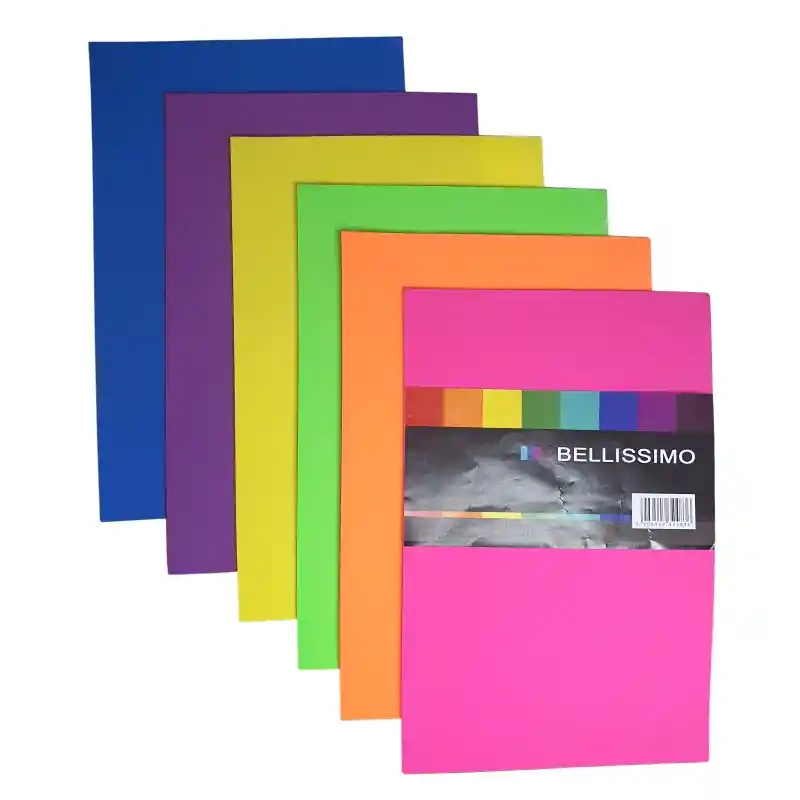 Goma Eva Fluor 20x30cm 6unidades Bellissimo