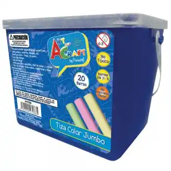 Balde Tiza Color Jumbo Artcraft De 20 Unidades