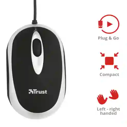Trust Mouse Mini Centa Wired Negro 14656