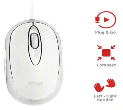 Trust Mouse Mini Centa Wired White 16147