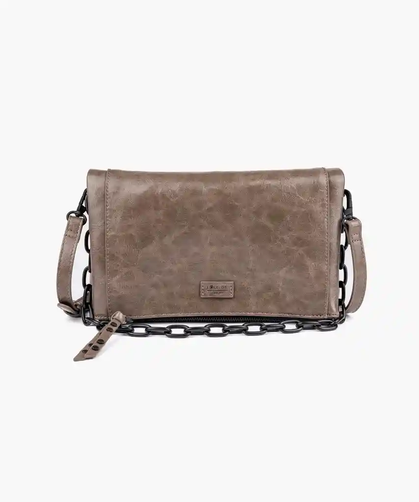 Cartera Bandolera Charol Flap Y Cadena
