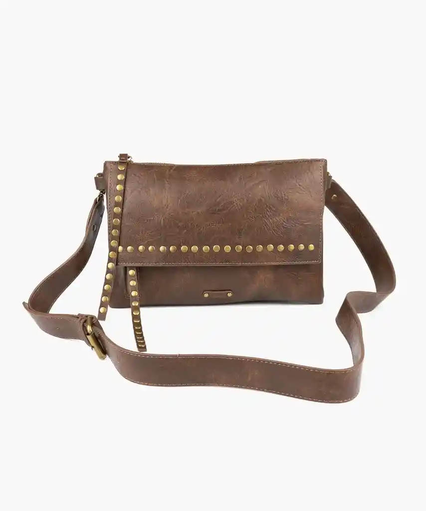 Cartera Bandolera Flap Y Tachas Boho